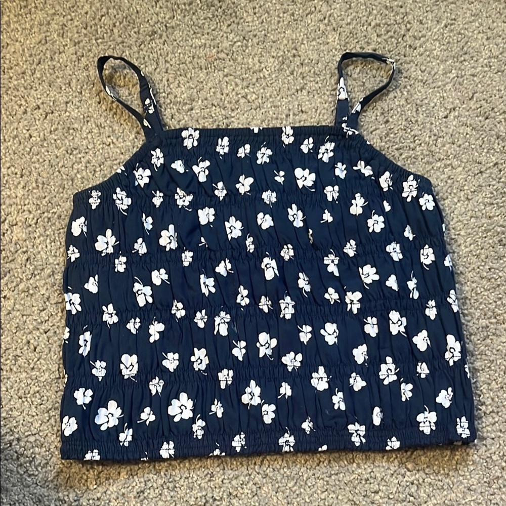 Floral Navy blue top